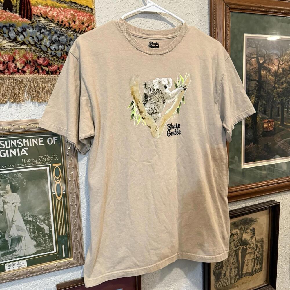 NWOT Skate Mental Skate Gentle Koala Skateboarding Designer Shirt Size Medium - Picture 2 of 6